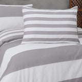 beddengoed 200x200 3-delig grijs & wit - Oeko-TEX 80% katoen & 20% polyester, 1x dekbedovertrek met ritssluiting + 2x kussensloop 50x80 met envelopsluiting, nog steeds model