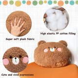 Schattig pluche kussen, sofakussen, knuffeldieren, zachte bankdecoratie, geschenken voor verjaardag, Kerstmis, 35 x 27 cm (beer)