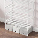 8-laags witte verstelbare schoenenrekken, schoenenopslag, hoge schoenenrek, organizer, plankhouder, standaard voor 24 paar schoenen, 56 x 30 x 140 cm, extra robuuste constructie