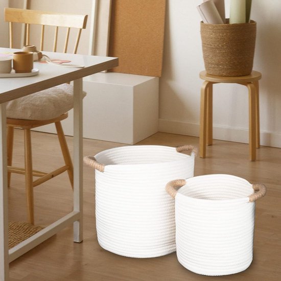 Set van 2 opbergmanden – opbergruimte en organisatie voor de gang, badkamer, slaapkamer en woonkamer of als speelgoedorganizer in de kinderkamer