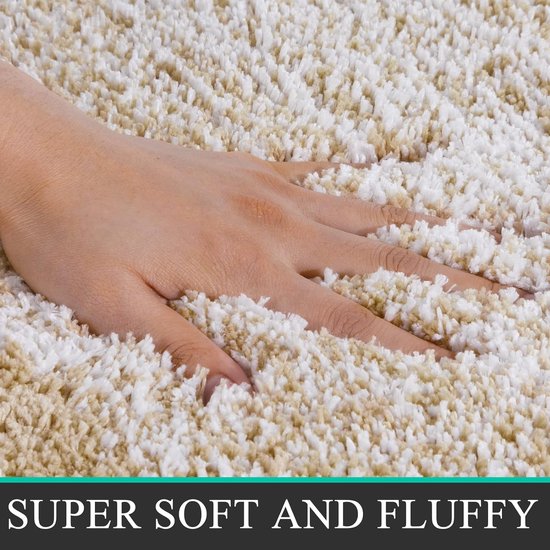 Badmat set van 3 ultra dik badtapijt met antislip bodem absorberende badkamermatten en voetstukmatset, gemakkelijk schoon te maken machinewasbaar toilettapijt (beige)