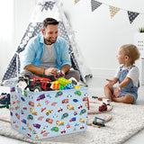 Blauw voertuig vrachtwagen jongen kubus opbergmand voor babykamer graafmachine auto waterdichte rechthoekige stof plankmanden kleding speelgoed kinderen opbergdoos, 40 x 30 x 30 cm