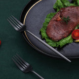 Matzwarte dinervorken 6-delig roestvrij staal 8,4 inch vorken Bestekset Dessertvorken Tafelvorken Saladevorken voor huishouden, keuken of restaurant Vaatwasmachinebestendig