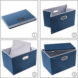 Opvouwbare opbergkubussen met deksel [Pack van 1] Opvouwbare stoffen opbergdozen Organizer Containermanden met deksel voor thuis (45x30x30cm)
