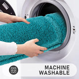 Microvezelbadmattenset, 3-delige antislip wasbare badmat en toiletmat, absorberende badkamertapijtset, turkoois