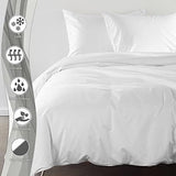 600 Thread Count Cotton Bed Linen, 100% Long Staple Cotton Duvet Cover and Pillowcase, 100% Cotton Mako Satin, 2-Piece Bedding Set, 135 x 200 cm + 80 x 80 cm, White