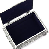 Sieradendoosje van metaal in antieke look, bloemenmotief met 3 rozen