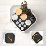 Lazy Susan Draaitafel Kastorganisator voor Hoekkast - Roterend Vierkant Kruidenrek voor Keukenopslag en Organisatie, Antislip Koelkastorganizer