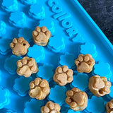 Mini Paws (1,5 cm) siliconen bakmat, hondenkoekjes zelf, chocoladevorm, snoepvorm, antiaanbaklaag en voedselveilig (BPA-vrij) (roze)