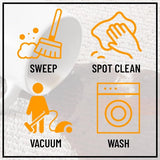 Glamour Collectie Vloerkleed met rubberen achterkant en elegant rasterontwerp, 100 x 150 cm, grijs.