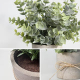 Set van 4 kunstplanten, mini-kunstplant eucalyptus, kunstplanten kunststof voor slaapkamer, badkamer, keuken, huis, binnendecoratie