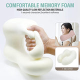 Nekkussen vliegtuig, reiskussen auto van traagschuim met fluweelzachte overtrek, nekkussen voor volwassenen, voor reizen, camping, kantoor en huis (roze)