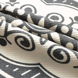 120 cm rond tapijt, katoenen tapijt met kwastjes, wasbaar mandala-bedrukt tapijt, Boheems Marokko, modern tapijt voor slaapkamer, woonkamer, keuken