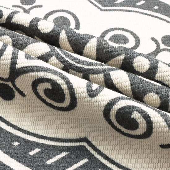 120 cm rond tapijt, katoenen tapijt met kwastjes, wasbaar mandala-bedrukt tapijt, Boheems Marokko, modern tapijt voor slaapkamer, woonkamer, keuken