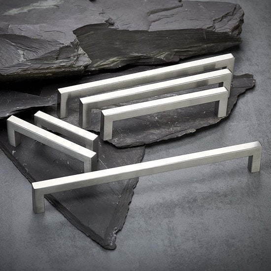 E8 Meubelhandvat, echt roestvrij staal, 10 x 10 mm, stanghandvat, relinghandvat