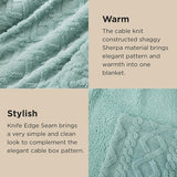 Deken voor de bank, gebreide deken, woondeken, knuffeldeken, klein, 130 x 150 cm, bankdeken, dubbel gezicht, extra zacht, knuffeldeken, wollig, woonkamer, wollen deken, groen, bankdeken, plaid