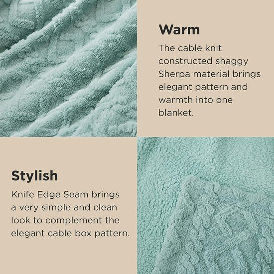 Deken voor de bank, gebreide deken, woondeken, knuffeldeken, klein, 130 x 150 cm, bankdeken, dubbel gezicht, extra zacht, knuffeldeken, wollig, woonkamer, wollen deken, groen, bankdeken, plaid