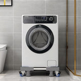 Onderstel voor wasmachine, dubbele buizen, 8 poten en 4 wielen voor wasmachine, koelkast en droger, verstelbare wasmachinesokkel met antislip schokdempingsfunctie