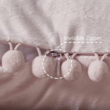 Fluwelen kussenslopen met pompons, effen, decoratief, hoofdkussen, zitkussen, voor de bank, slaapkamer, kantoor, auto