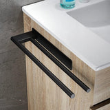 Handdoekenrek, zonder boren, zwart mat handdoekenrek, badkamer, roestvrij staal, badhanddoekrek, zelfklevend handdoekenrek, dubbel, 39 cm
