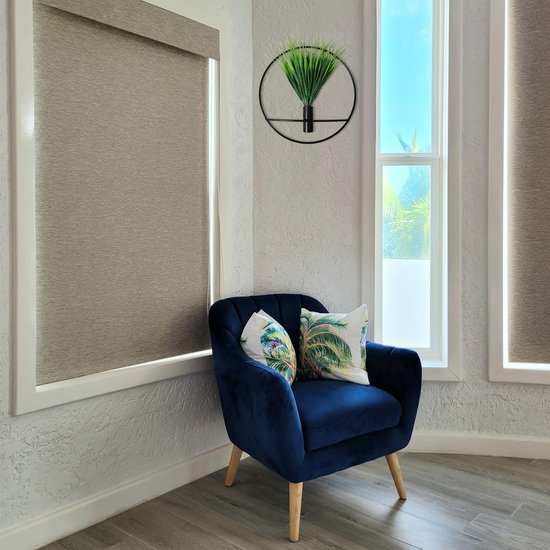 Set van 2 kunstplanten met rond mat zwart metalen hangframe voor wanddecoratie, aan de muur gemonteerde kunstplanten met metalen banden voor moderne zwarte wanddecoratie