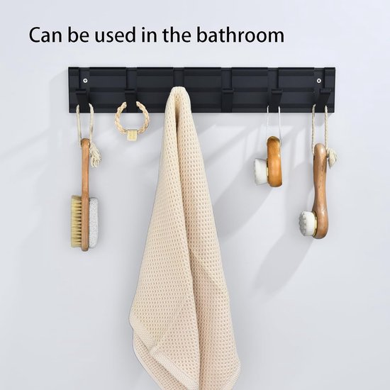 Kapstok met 5 beweegbare haken, moderne wandkapstokken, haakrek voor jassen, mantels, tassen, hoeden en sjaals