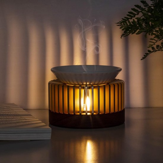 Oliebrander, theelichtje, kan als warmer worden gebruikt, geurolielamp, geweldig nachteffect, aromalamp sfeer gemaakt van geanodiseerd aluminium, aromalamp, aromaverspreider (rosé goud)