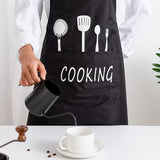 Set van 2 schorten, keukenschort, BBQ-schort, verstelbaar kookschort, waterdicht schort, heren en dames, keuken, restaurant, café, zwart / wit