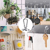 Magneethaken, 8 stuks zilveren magneethaken met veergesp, neodymium magneethaken 32 mm 45 kg (100 lb) magneetkracht sterke magneet met haak, magneethaak extra sterk, cruisehaak om op te hangen