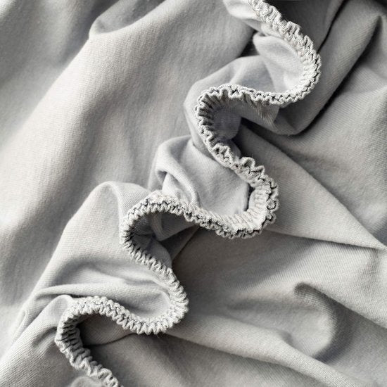 Dubbelpak hoeslakens, 120 x 200 cm, 100% gekamd katoen, 165 gsm, set van 2 lakens 120 x 200 voor matrashoogte tot 25 cm, Jersey, Premium, lichtgrijs, 120 x 200 cm + 30