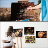 4 stuks lege zwarte doeken om te beschilderen, 40 x 50 cm, voorgespannen groot canvas, zwart canvas voor acrylverf, olieverfschilderijen, schetsen en tekeningen