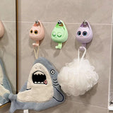 3 stuks oogknipperende kattenhaken, kattenhaken, dierenhaken, zelfklevende sleutelhaken, garderobehaken voor kinderen, mantel, sjaal, muts, handdoek, sleutel (roze, paars, groen)