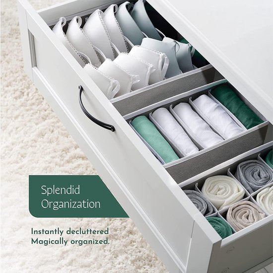 8 stuks lade-opbergsysteem, opvouwbare lade-organizer voor ondergoed, stoffen box, ondergoed-organizer voor het bewaren van beha's, sokken, ladeverdeler, thuis, slaapzaal, kledingkast