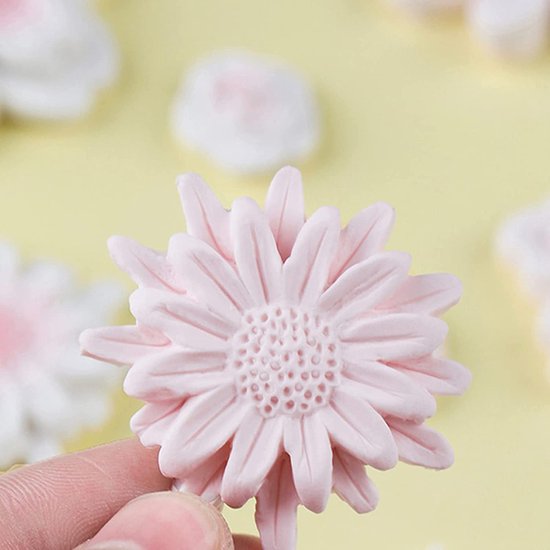 Cake fondant mini bloemen siliconen mal madeliefjes siliconen mal 3D bloemvorm siliconen mal voor snoep chocolade fondant taart decoratie DIY bak decoratie, 3 stuks