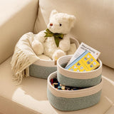 Opbergmand van katoenen touw gevlochten mand voor planken kasten baby slaapkamer lichtgroen