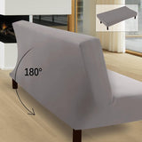 Bankhoes zonder armleuningen, 3-zits, elastisch, zonder mouwen, wasbaar, bankovertrek, hoes voor Clic Clac, zonder armleuningen, grijs