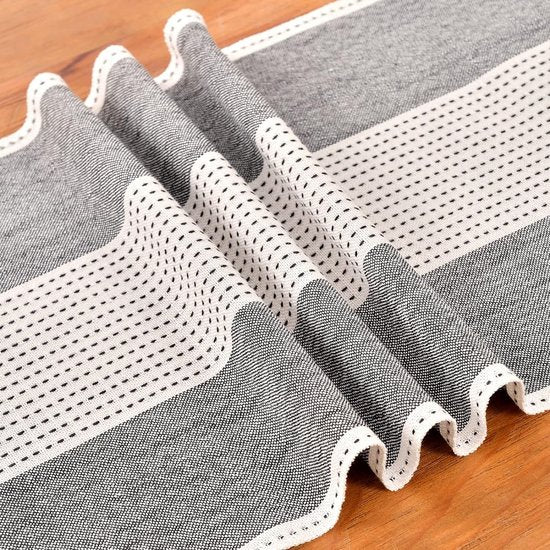 Macrame Cotton Linen Table Runner 90 cm Long with Hand Tassels Coffee Table Runner Farmhouse Style Table Runner for Holiday Parties and Everyday Use (Black, 90 cm)