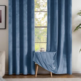 Pauwenblauw 2 panelen, zacht, fluweel, verduisteringsgordijn, thermogordijn, temperatuurinstelling, met oogjes, voor slaapkamer, woonkamer, elegante decoratie, 140 x 175 cm