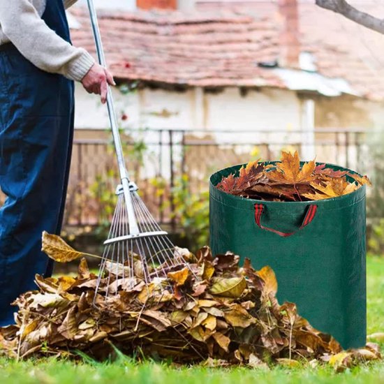 Tuinzak, tuinafvalzak, 3 stuks, 272 liter, zelfdragende tuinzak, afvalzak, opvouwbaar met 4 extra sterke handgrepen, incl. 1 paar tuinhandschoenen