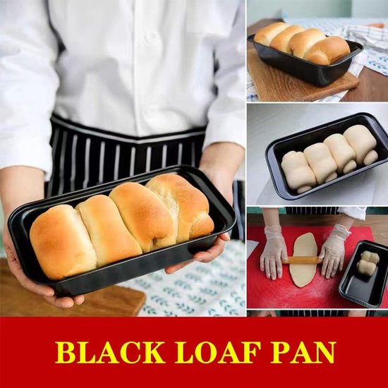 Pan Loaf Tin voor het bakken, non-stick carbon staal baking brood toast mal loaf baking pan set (29,5 x 13 cm - grijs 4 stuks)