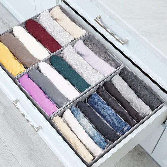 Laden Garderobe Organizer Systeem 7 Vakken 2 Stuks Fleece Garderobe Opbergruimte Opvouwbare Kleding Organizer voor Hoodie, Pullover