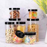 plastic opbergcontainers, opbergdoos keuken 8-delige opbergcontainerset (0,2L+0,4L+0,5L+1L) met deksel, opslagcontainers, cornflakes opbergdoos voor opslag granenmeel theekruiden