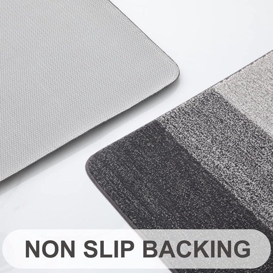 Indoor Dirt Trapper Mat, Antislip Deurmat, Machinewasbaar, Robuuste Deurmat, Absorberende Deurmat voor Honden, Ingang, Voordeur (43 x 76 cm, Grijs)