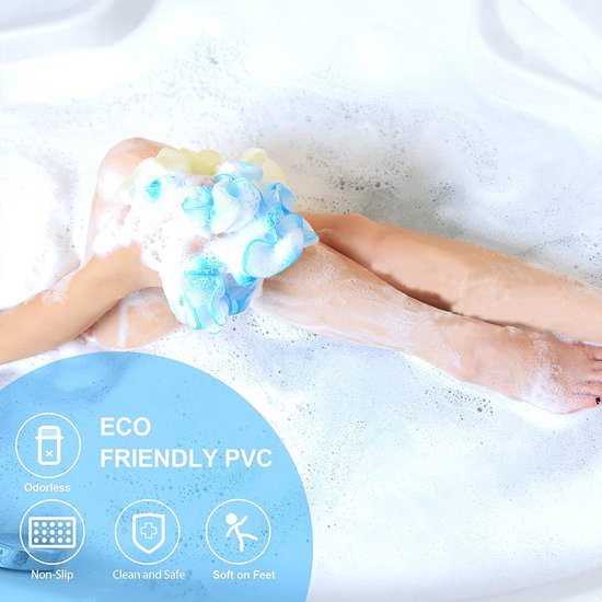 40x88cm douchemat antislip zuignappen machinewasbaar badkamer badmat badmatten voor badkamer (blauw)