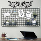 Set van 2 metalen boombladeren muurdecoratie wijnstok olijftak blad muurkunst ornament muurhangend bord voor bovendeur, woonkamer, kantoor, binnen- en buitendecoratie (zwart)