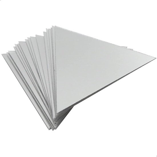 elfklevende tegelspiegel, driehoekige spiegeltegels, wanddecoratie, flexibele spiegel, acryl, doe-het-zelf, voor school, keuken, badkamer, woonkamer, kantoor, decoratie, 8,5 x 8,5 cm, 20 stuks, zilver