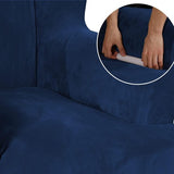 Fluwelen optische stoelhoes, fauteuilhoes, fauteuilhoes, elastische stretchhoes voor vleugelstoel, donkerblauw