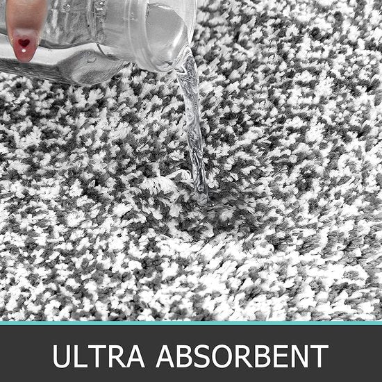 badkamertapijten, 3-delig, microvezel, absorberende badmatten en toiletmat, wollige badmat, antislip, wasbaar, wc-mat met uitsparing, donkergrijs