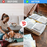 Zip zakken voor op reis, 5 maten, herbruikbare ritszakken, reistas, waterdicht, geurdicht, koffer-opbergtas, kledingtassen voor kleding, schoenen, ondergoed, cosmetica (40 stuks)