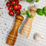 Creative Home Grote Houten Peper en Zoutmolen | Set van 2 met Mini Houten Lepel | 18 x 5 cm | Beukenhout | Handmatig